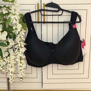 Ashley Stewart Classic Black Bra double support back straps 46F 2- (4 hooks) $35